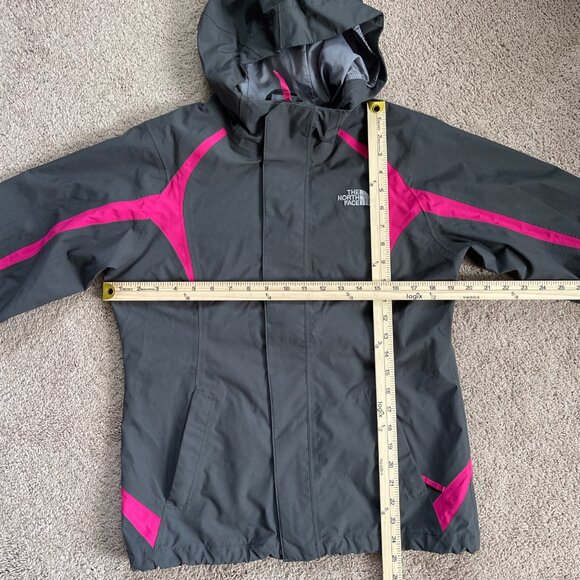 THE NORTH FACE KIRA Ski Rain JACKET Shell GIRLS Large 14/16 MSRP $170 Gray/Pink - Picture 5 of 6